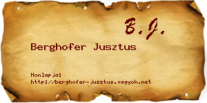 Berghofer Jusztus névjegykártya